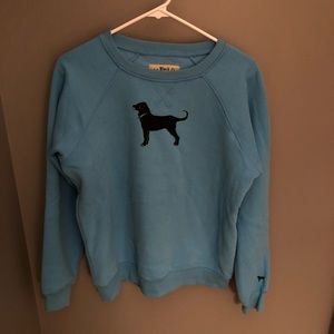 Blue crew neck black dog sweatshirt